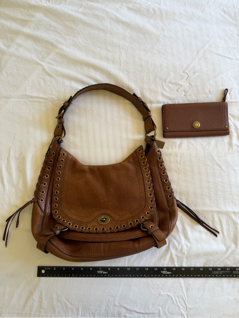 Coach Abbey Leather Flap Hobo Handbag (SKU 32819 / 10971) w/ Wallet & Dust Bag